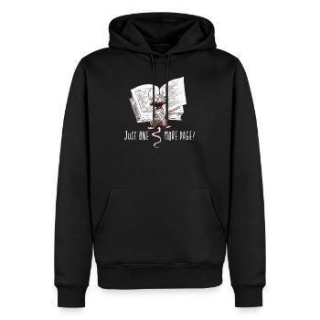 Nur noch eine Seite I Buch Maus I Leseratte Fun - Männer Premium Bio Hoodie - Schwarz - Vorne - Nico (187cm)