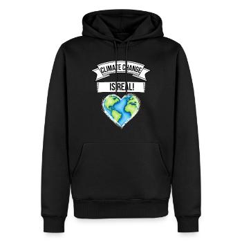 Le changement climatique est réel! Changement climatique planète terre - Sweat à capuche Premium bio Homme - noir - Devant - Nico (187cm)