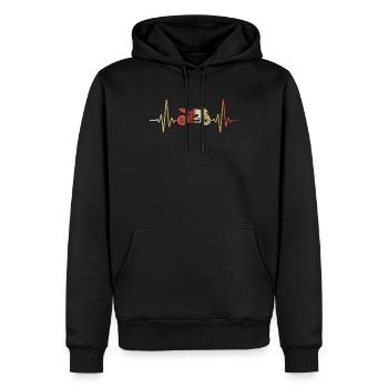 Cadeau de motocycliste de battement de coeur de moto - Sweat à capuche Premium bio Homme - noir - Devant - Nico (187cm)