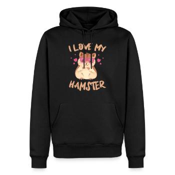 Hamster Goldhamster Zwerghamster Geschenk - Männer Premium Bio Hoodie - Schwarz - Vorne - Nico (187cm)