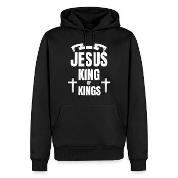Saint Saint Saint - Sweat à capuche Premium bio Homme - noir - Devant - Nico (187cm)