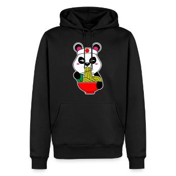 Panda Kawaii Tokyo Japon Kami Ramen nouilles - Sweat à capuche Premium bio Homme - noir - Devant - Nico (187cm)