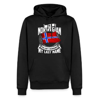 Norwegen Name Wikinger Fjord Elch Norge Norway - Männer Premium Bio Hoodie - Schwarz - Vorne - Nico (187cm)