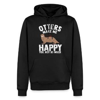 loutre - Sweat à capuche Premium bio Homme - noir - Devant - Nico (187cm)