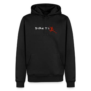 Born To Fussball - Sweat à capuche Premium bio Homme - noir - Devant - Nico (187cm)