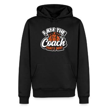 Basket- Streetball Dunking Coach Basket - Sweat à capuche Premium bio Homme - noir - Devant - Nico (187cm)