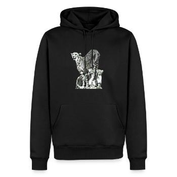 Guépard - Sweat à capuche Premium bio Homme - noir - Devant - Nico (187cm)