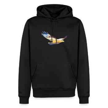 Montagnes d'aigle - Sweat à capuche Premium bio Homme - noir - Devant - Nico (187cm)