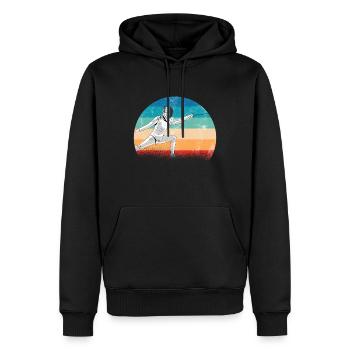 Escrime conception escrime masque duel sabre sport - Sweat à capuche Premium bio Homme - noir - Devant - Nico (187cm)