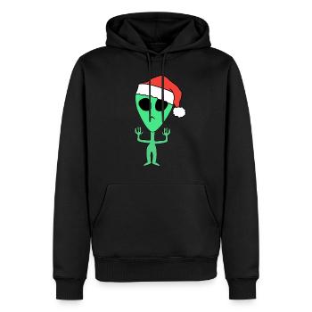 Alien Weihnachten Weihnachtsmann - Männer Premium Bio Hoodie - Schwarz - Vorne - Nico (187cm)
