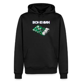 Bohemian Raspberry Informatiker Programmierer Pi - Männer Premium Bio Hoodie - Schwarz - Vorne - Nico (187cm)