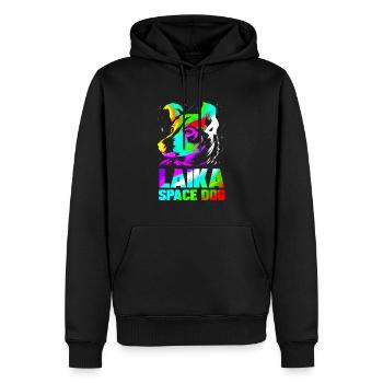 Laika Space Dog Soviet Union Russia Space Travel - Men’s Premium Organic Hoodie - black - Front - Nico (187cm)