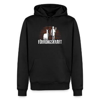 Alpaka Führungskraft - Alpaka Farm Lama Farmer - Männer Premium Bio Hoodie - Schwarz - Vorne - Nico (187cm)