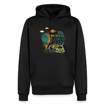 Ballon à air chaud disant - Sweat à capuche Premium bio Homme - noir - Devant - Nico (187cm)