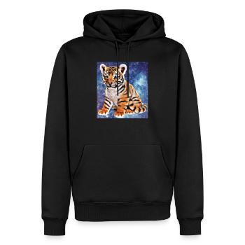 Tiger - Männer Premium Bio Hoodie - Schwarz - Vorne - Nico (187cm)