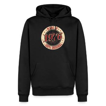 1976 Geburtstag Geschenkideen - Männer Premium Bio Hoodie - Schwarz - Vorne - Nico (187cm)