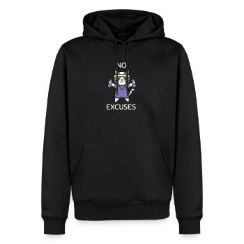 Katze Sport Fitness lustig Spruch Motivation süss - Männer Premium Bio Hoodie - Schwarz - Vorne - Nico (187cm)