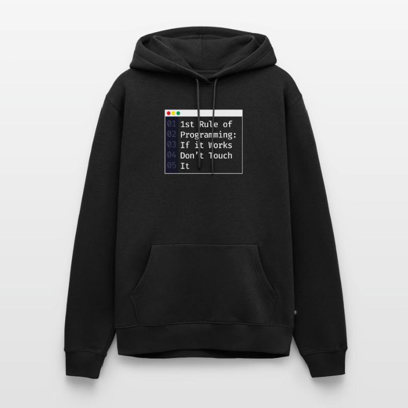 1st Rule Of Programming Programmierer Coding Männer Premium Bio Hoodie