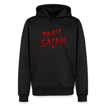 Team Satan - Männer Premium Bio Hoodie - Schwarz - Vorne - Nico (187cm)