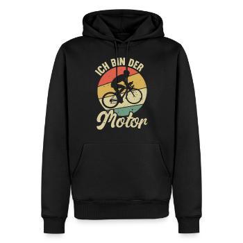 Ich Bin Der Motor Fahrrad Fahrer Vintage Geschenk - Männer Premium Bio Hoodie - Schwarz - Vorne - Nico (187cm)
