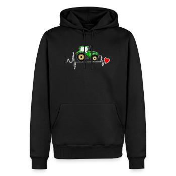 TRACTEUR HEARTBEAT - Sweat à capuche Premium bio Homme - noir - Devant - Nico (187cm)