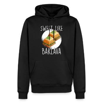 Doux comme baklava Turquie Grèce cadeau - Sweat à capuche Premium bio Homme - noir - Devant - Nico (187cm)