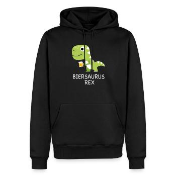 Biersaurus Rex - Bier Dino Dinosaurier Geschenk - Männer Premium Bio Hoodie - Schwarz - Vorne - Nico (187cm)
