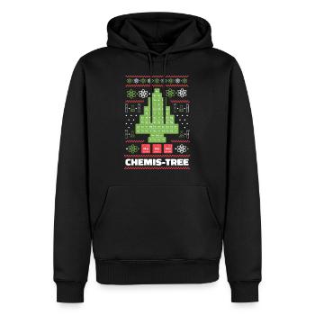 Oh Chemistree - Sweat à capuche Premium bio Homme - noir - Devant - Nico (187cm)