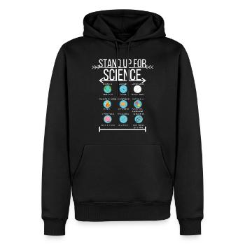 Stand Up for Science | Science Changement climatique - Sweat à capuche Premium bio Homme - noir - Devant - Nico (187cm)