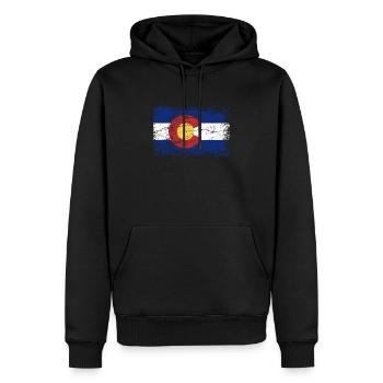 Colorado ensign flag used look - Men’s Premium Organic Hoodie - black - Front - Nico (187cm)