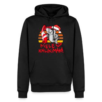 Requin surfeur Mele Kalikimaka - Sweat à capuche Premium bio Homme - noir - Devant - Nico (187cm)