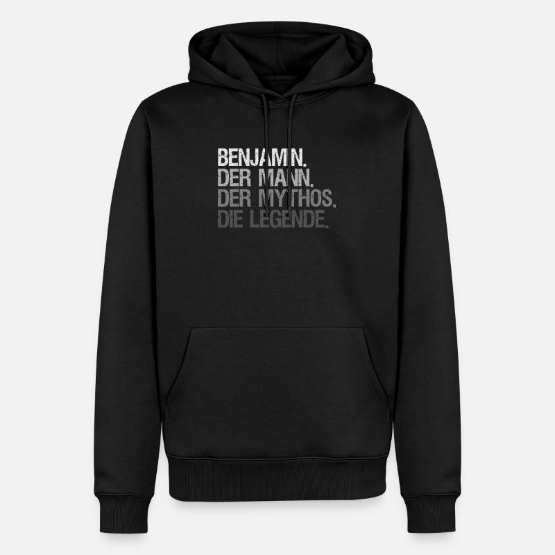 Benjamin Mann Mxthos Legende - Männer Premium Bio Hoodie - Schwarz