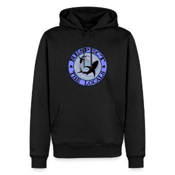 Respect The Locals Hai - Männer Premium Bio Hoodie - Schwarz - Vorne - Nico (187cm)