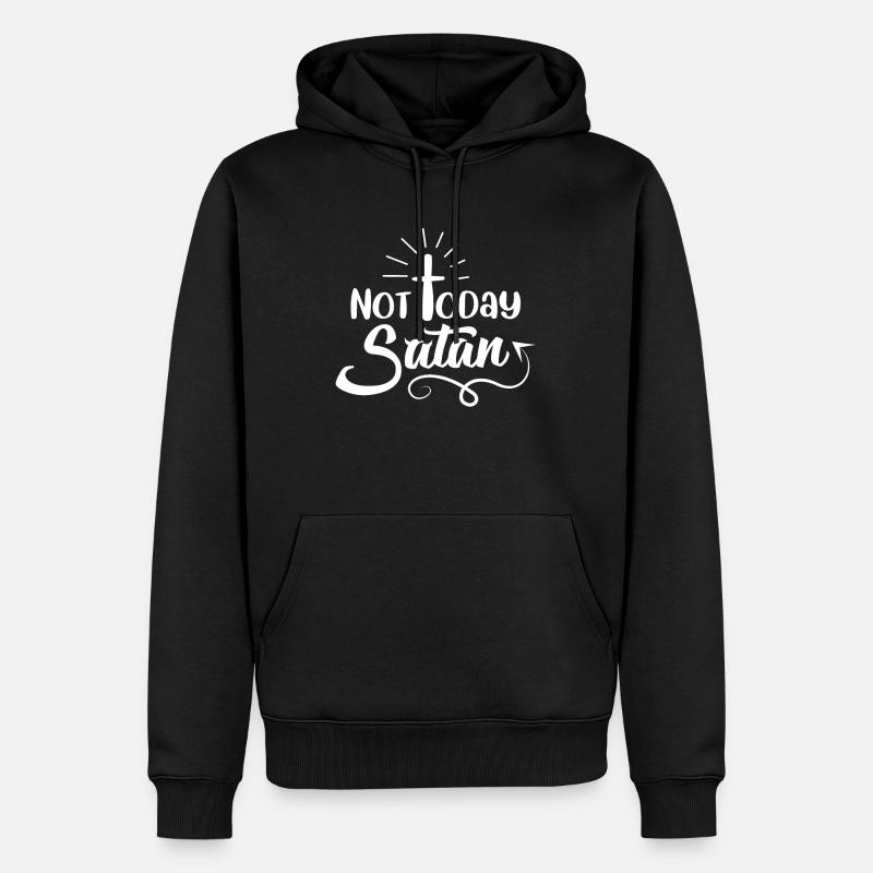 Pas aujourd'hui Satan - Sweat à capuche Premium bio Homme - noir