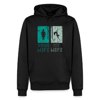 Pole dance wife - Men’s Premium Organic Hoodie - black - Front - Nico (187cm)