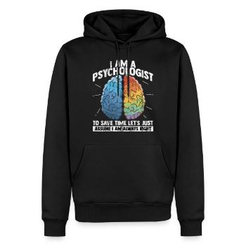 Psychologe - Männer Premium Bio Hoodie - Schwarz - Vorne - Nico (187cm)