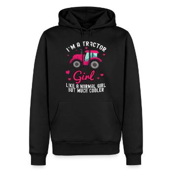 Traktor Trekker Bauer Agrar Acker Ernte Mädchen - Männer Premium Bio Hoodie - Schwarz - Vorne - Nico (187cm)