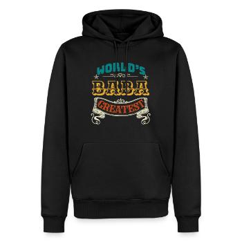 WORLDS GREATEST BABA - Männer Premium Bio Hoodie - Schwarz - Vorne - Nico (187cm)