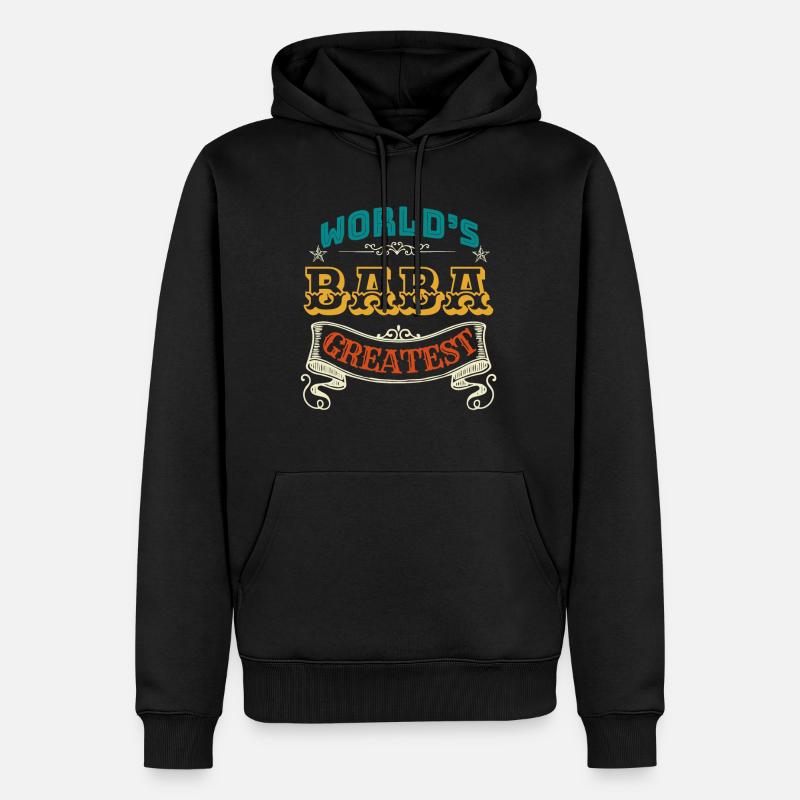 WORLDS GREATEST BABA - Männer Premium Bio Hoodie - Schwarz