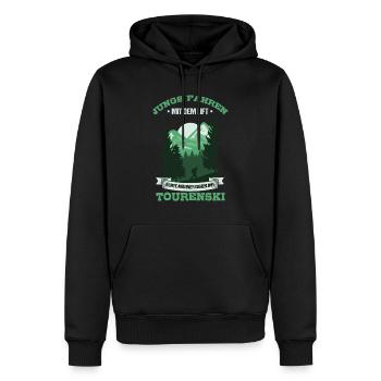 Tourenski Skitouren Skiwanderung Skifahrer Motiv - Männer Premium Bio Hoodie - Schwarz - Vorne - Nico (187cm)