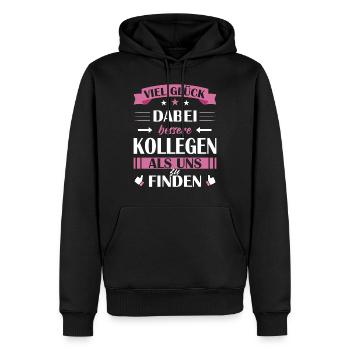 Abschiedsgeschenk Kollegin - Mitarbeiter Abschied - Männer Premium Bio Hoodie - Schwarz - Vorne - Nico (187cm)