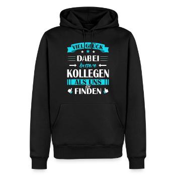 Jobwechsel Abschiedsgeschenk Kollege - Abschied - Männer Premium Bio Hoodie - Schwarz - Vorne - Nico (187cm)