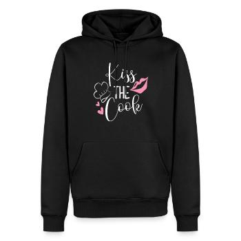 Kiss The Cook - Männer Premium Bio Hoodie - Schwarz - Vorne - Nico (187cm)