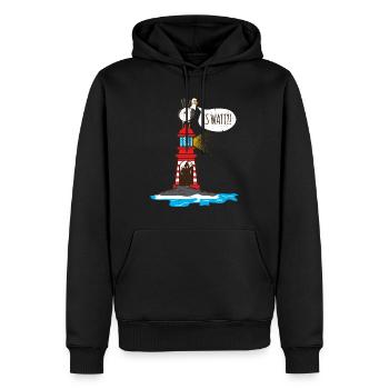 Seagull lighthouse is Watt on the North Sea coast - Men’s Premium Organic Hoodie - black - Front - Nico (187cm)