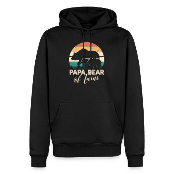 Papa ours de jumeaux cadeau de fête des pères enfants - Sweat à capuche Premium bio Homme - noir - Devant - Nico (187cm)