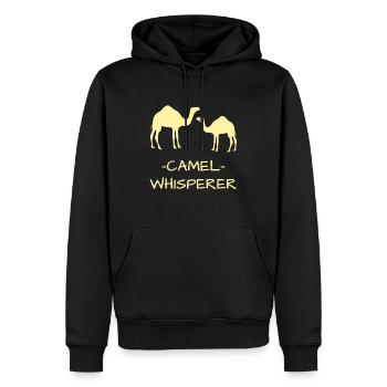 Chameau Whisperer - Sweat à capuche Premium bio Homme - noir - Devant - Nico (187cm)
