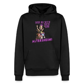Heavy Metal Musik wir rocken das Altenheim Musiker - Männer Premium Bio Hoodie - Schwarz - Vorne - Nico (187cm)