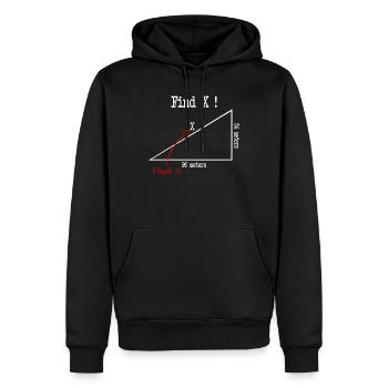 Mathe Mathematik meme Find X Found It pythagoras - Männer Premium Bio Hoodie - Schwarz - Vorne - Nico (187cm)