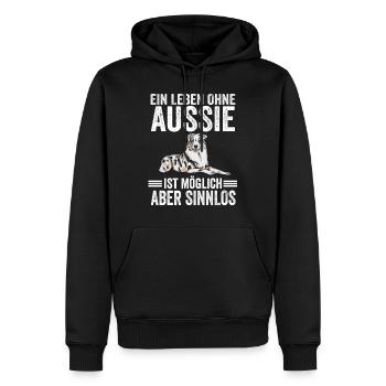 Australian Shepherd Hund Hundefreund Lustige Sprüc - Männer Premium Bio Hoodie - Schwarz - Vorne - Nico (187cm)