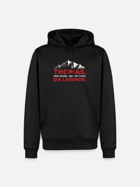 Thomas Mann Mythos Legende - Männer Premium Bio Hoodie - Schwarz